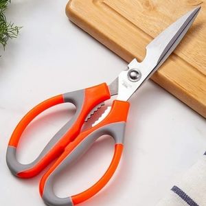 2 Multifunctional Scissors, Ultra Sharp Stainless Steel, Orange non-slip Handle